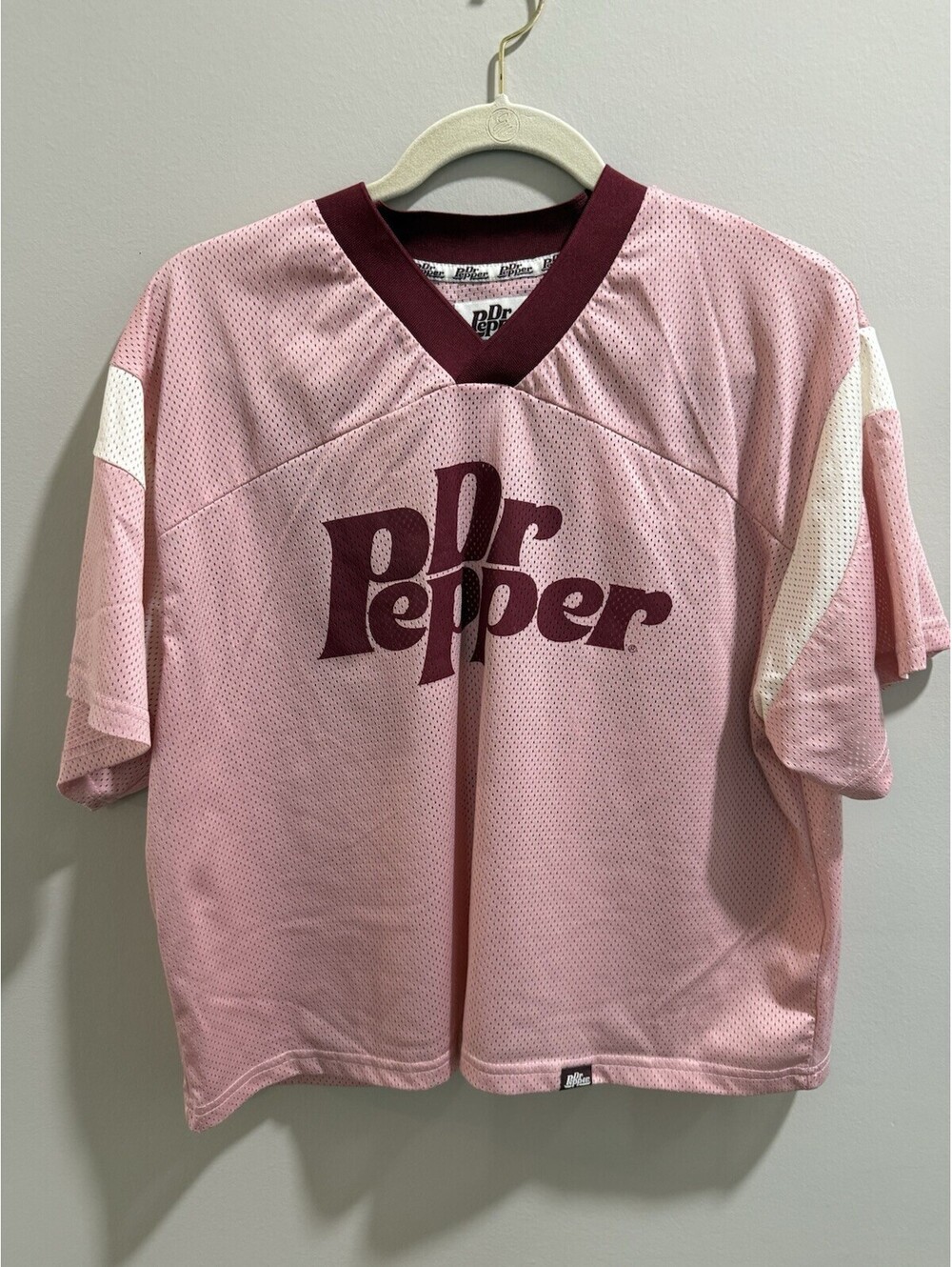 Dr Pepper Pink/Burgundy/White Advertising Jersey "I'm a Pepper" 23 Soda